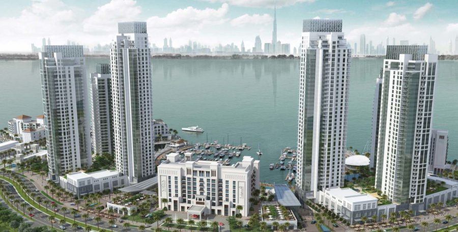 Dubai Creek Residences, views over Dubai Skyline with the best sunset in Dubai