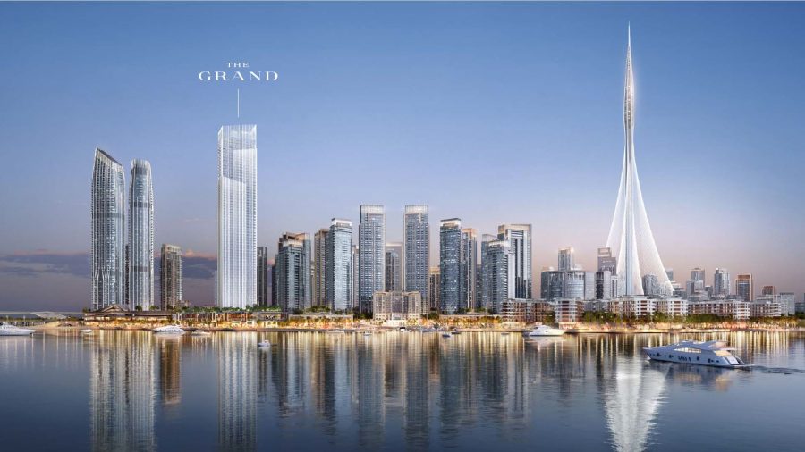 The Grand, on the Dubai Creek Marina Promenade of Island District. Full downtown views.