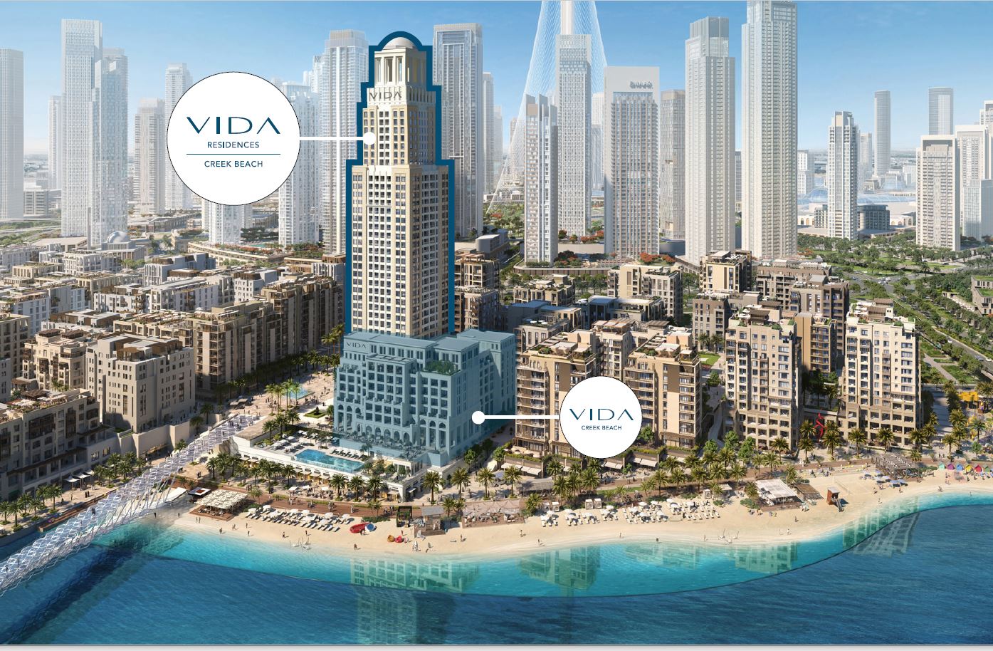 Vida Residence-first High Rise tower in Creek Beach area, with spectacular panoramic views.